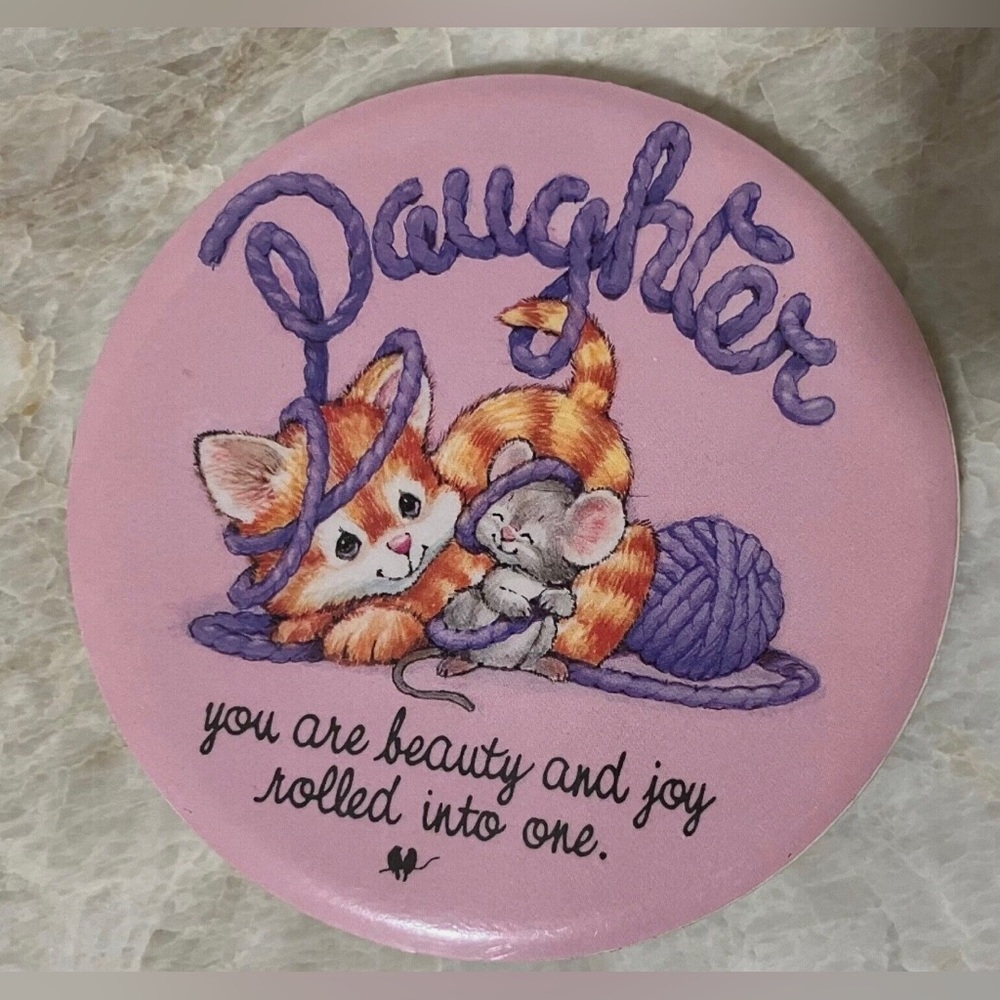 Vintage Magnet- DAUGHTER You Are Beauty And Joy Rolled Into One, Kitty Cat